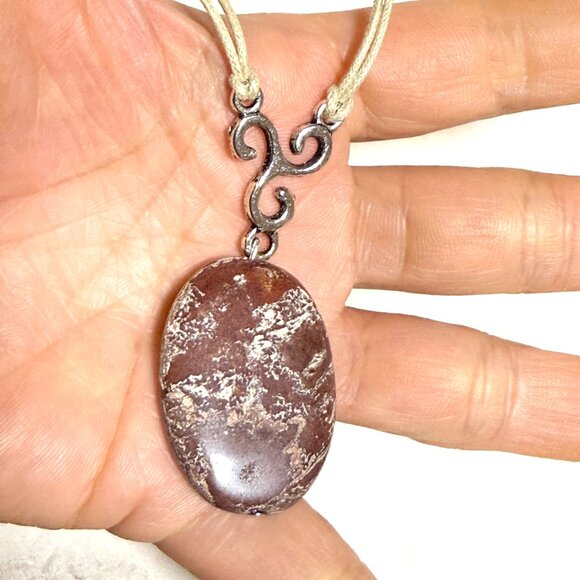 2/$20, Natural Earthy Brecciated Jasper Necklace, Genuine Gemstone Cord Necklace - Picture 11 of 12